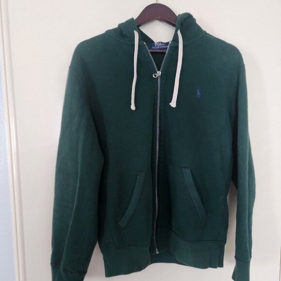 Green Polo Ralph Lauren Hooded Sweater - Picture 1 of 3